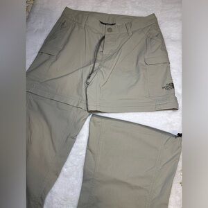 North Face Zip-Off pants for women. Size 0. Khaki color.